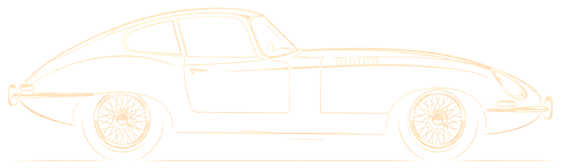 Line drawing of a classic sports coupé